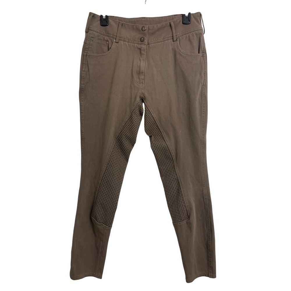 GR 32R Brown Full Seat Silicone Grip Equestrian Riding Breeches Pants